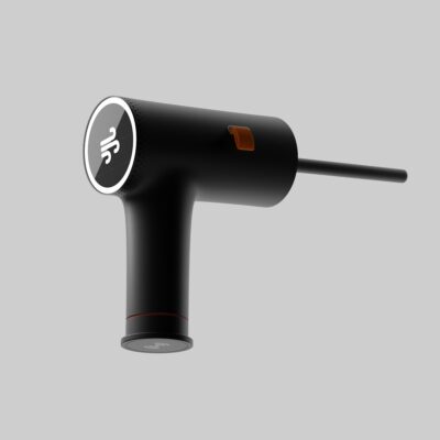 A black, sleek, and modern power tool.